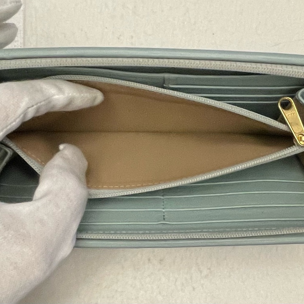 Celine Authentic Vintage Blue Leather Long Wallet - Picture 9 of 16